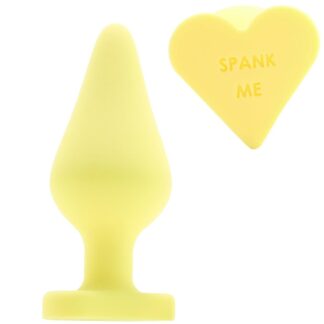 Candy Heart Spank Me Small ButtPlug In Yellow