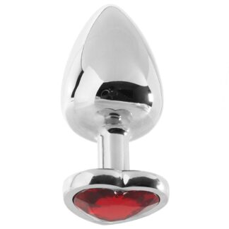 Adam & Eve Large Anal Plug With Red Heart Gem