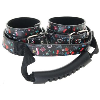 Ouch! Old School Tattoo Handcuffs with Handles