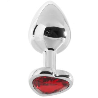 Adam's & Eve Medium Anal Plug With Red Heat Gem