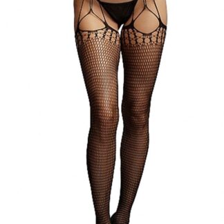 Le Désir Black Shredded Suspender Pantyhose
