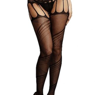 Le Désir Black Crotchless Cut-Out Pantyhose