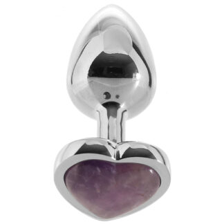 Booty Sparks Amethyst Heart Gemstone Anal Plug