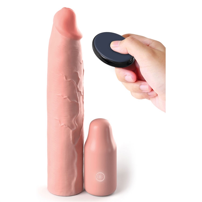 FXT Elite 9" Sleeve Vibrating 3" Plug w/Remote – Image 2