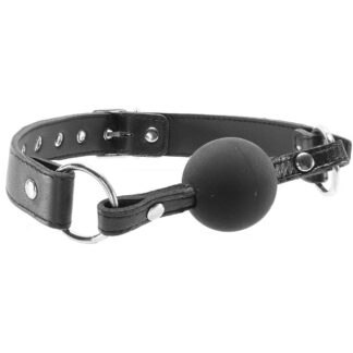 Black Ball Gag with Leather Strap