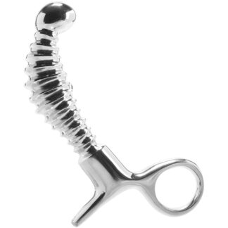 Stainless Steel Ribbed Prostate Massager